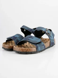 A Piedi Liberi Sandali aperti con stampa mimetica blu