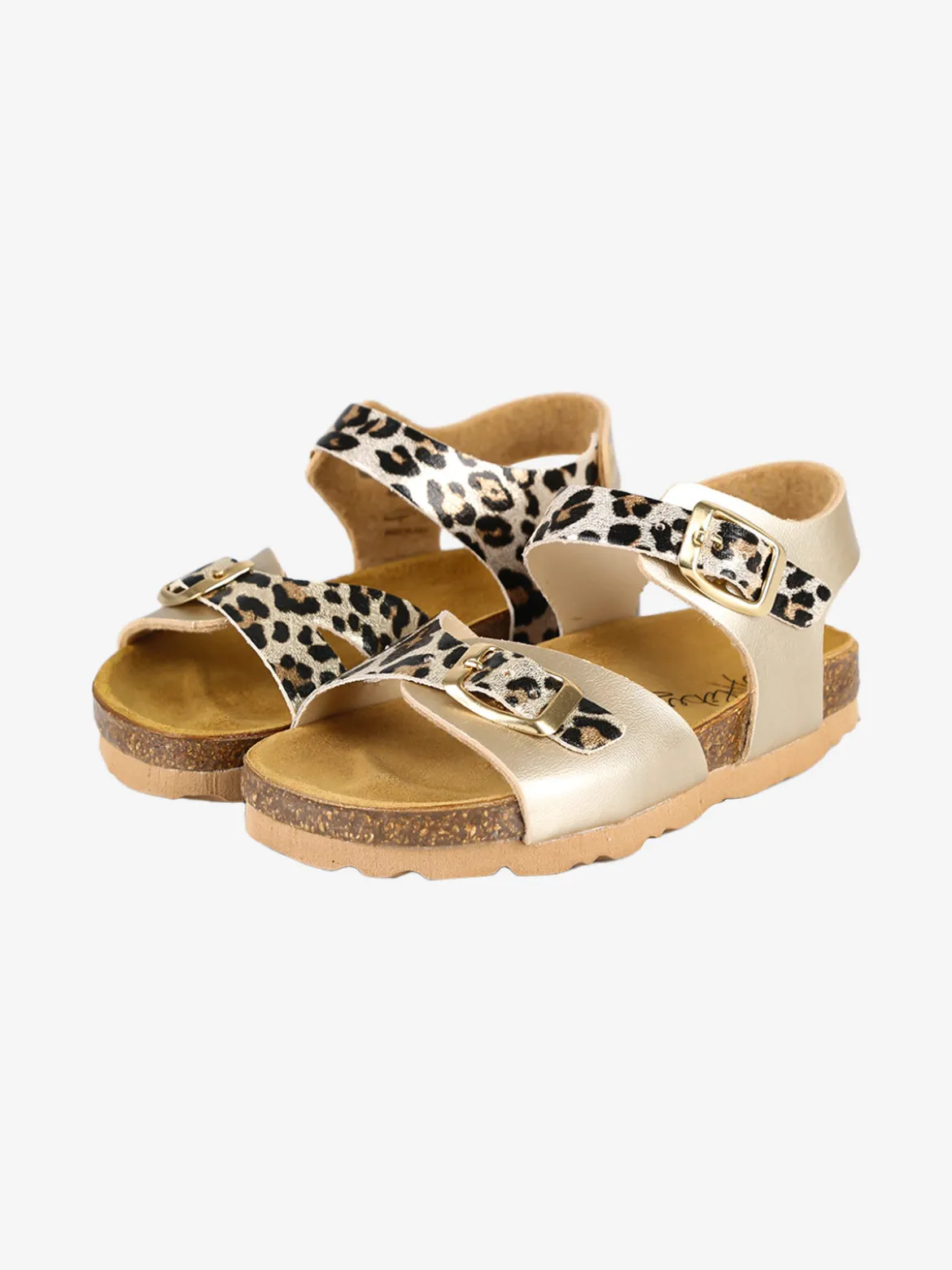 A Piedi Liberi Sandali da bambina con fantasia animalier e cinturino alla caviglia