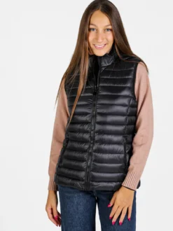 Arix & Fashion Gilet donna imbottito con cappuccio - nero