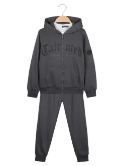 Armata Militare Completo 3 pezzi da bambino con cappuccio e zip - antracite