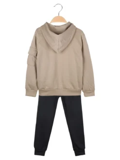 Armata Militare Completo 3 pezzi da bambino con cappuccio e zip - taupe