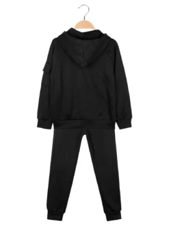 Armata Militare Completo 3 pezzi da bambino con cappuccio e zip - nero