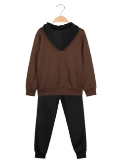 Armata Militare Completo 3 pezzi da bambino con cappuccio e zip - marrone