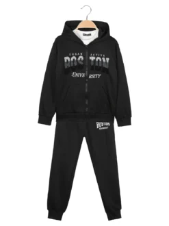 Armata Militare Completo 3 pezzi da ragazzo con cappuccio e zip - nero