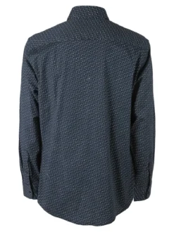 Ascot Sport Camicia da uomo con stampe in cotone elasticizzato - blu scuro
