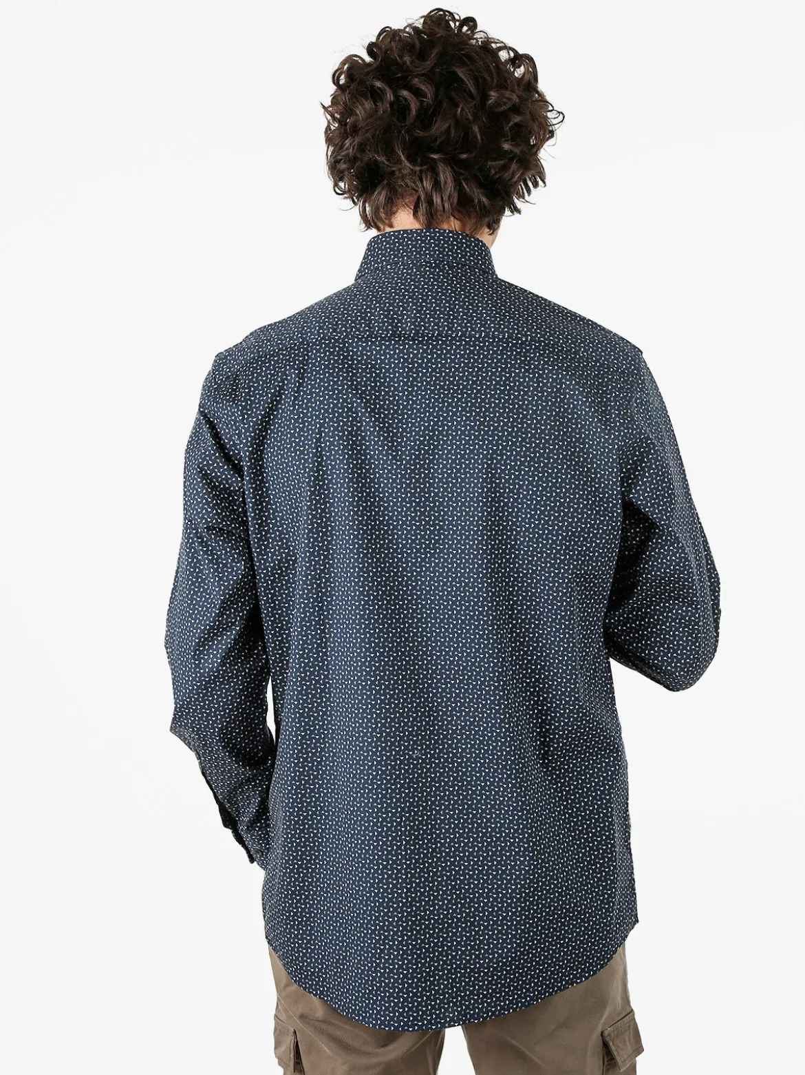 Ascot Sport Camicia da uomo con stampe in cotone elasticizzato - blu scuro