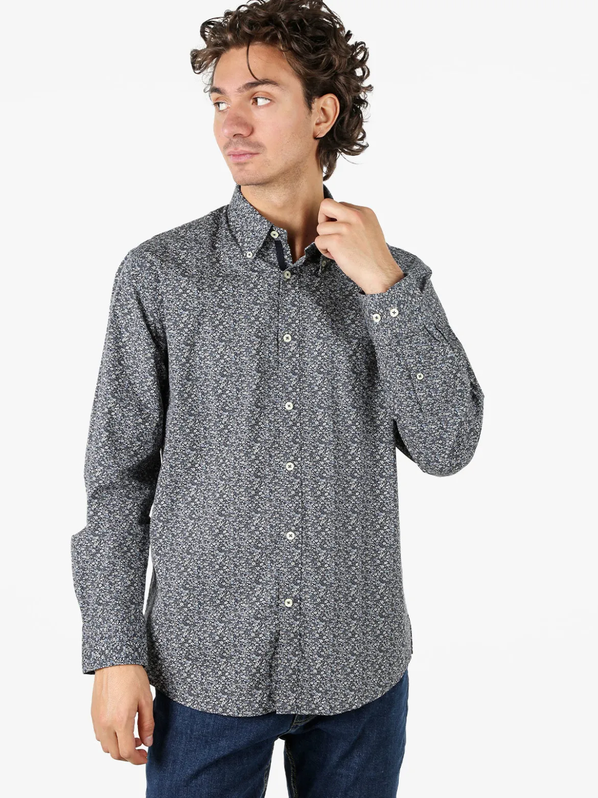 Ascot Sport Camicia da uomo con stampe in cotone elasticizzato - multicolore