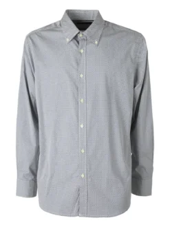 Ascot Sport Camicia da uomo con stampe in cotone elasticizzato - blu