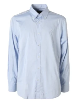 Ascot Sport Camicia da uomo in cotone a maniche lunghe - azzurro