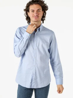 Ascot Sport Camicia da uomo in cotone a maniche lunghe - azzurro