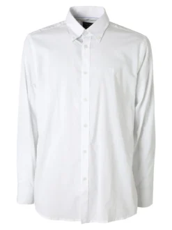 Ascot Sport Camicia da uomo in cotone a maniche lunghe - bianco