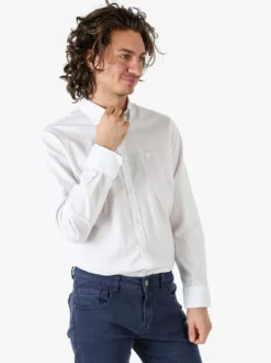 Ascot Sport Camicia da uomo in cotone a maniche lunghe - bianco