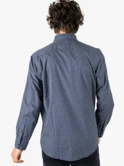 Ascot Sport Camicia da uomo in cotone a maniche lunghe con stampe - blu