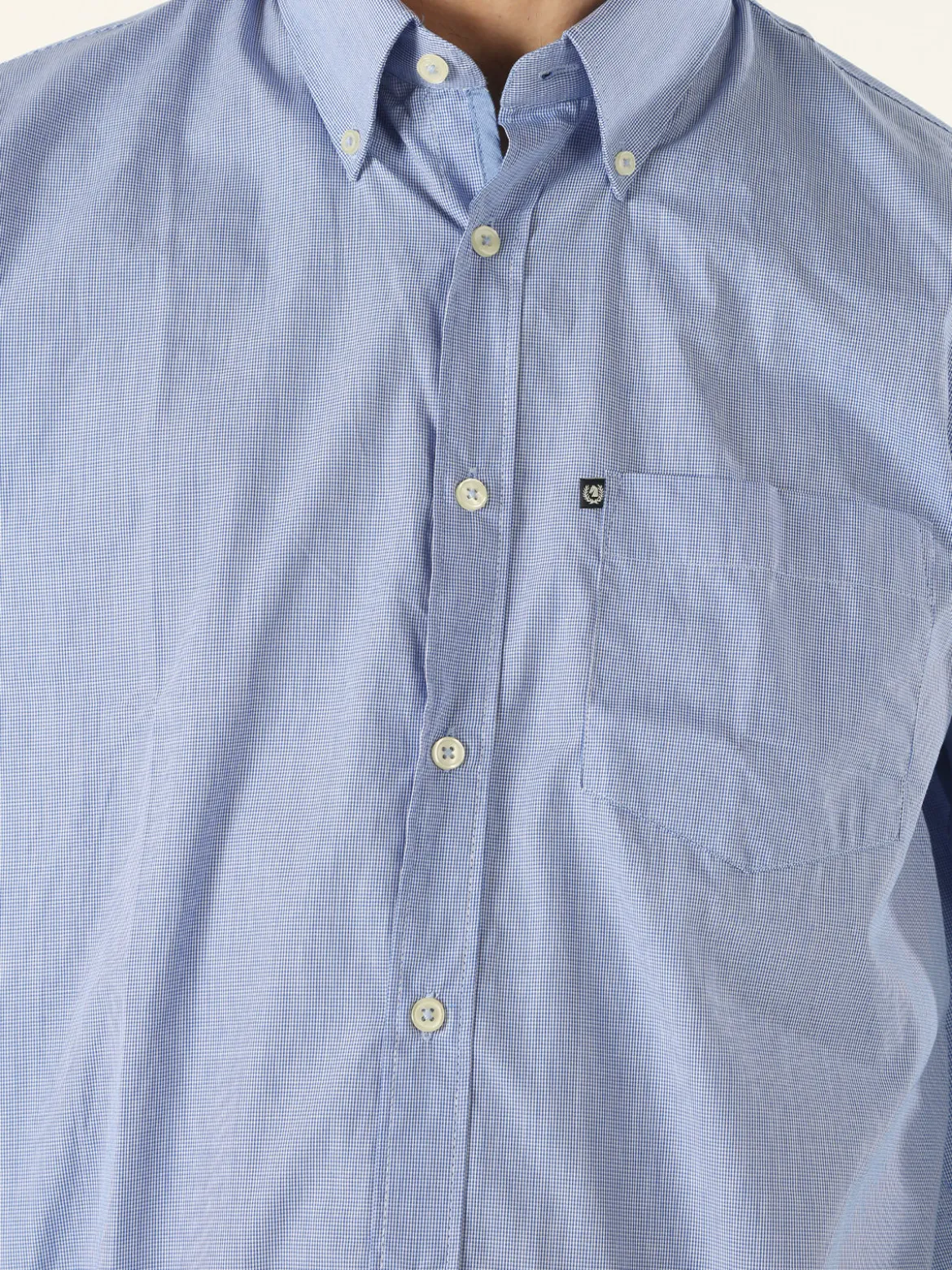 Ascot Sport Camicia da uomo in cotone a maniche lunghe con stampa texture - blu