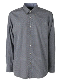Ascot Sport Camicia da uomo in cotone a maniche lunghe con stampe - cielo