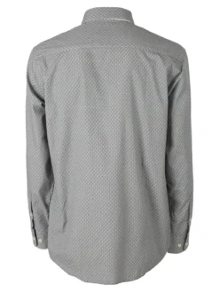 Ascot Sport Camicia da uomo in cotone a maniche lunghe con stampe - grigio
