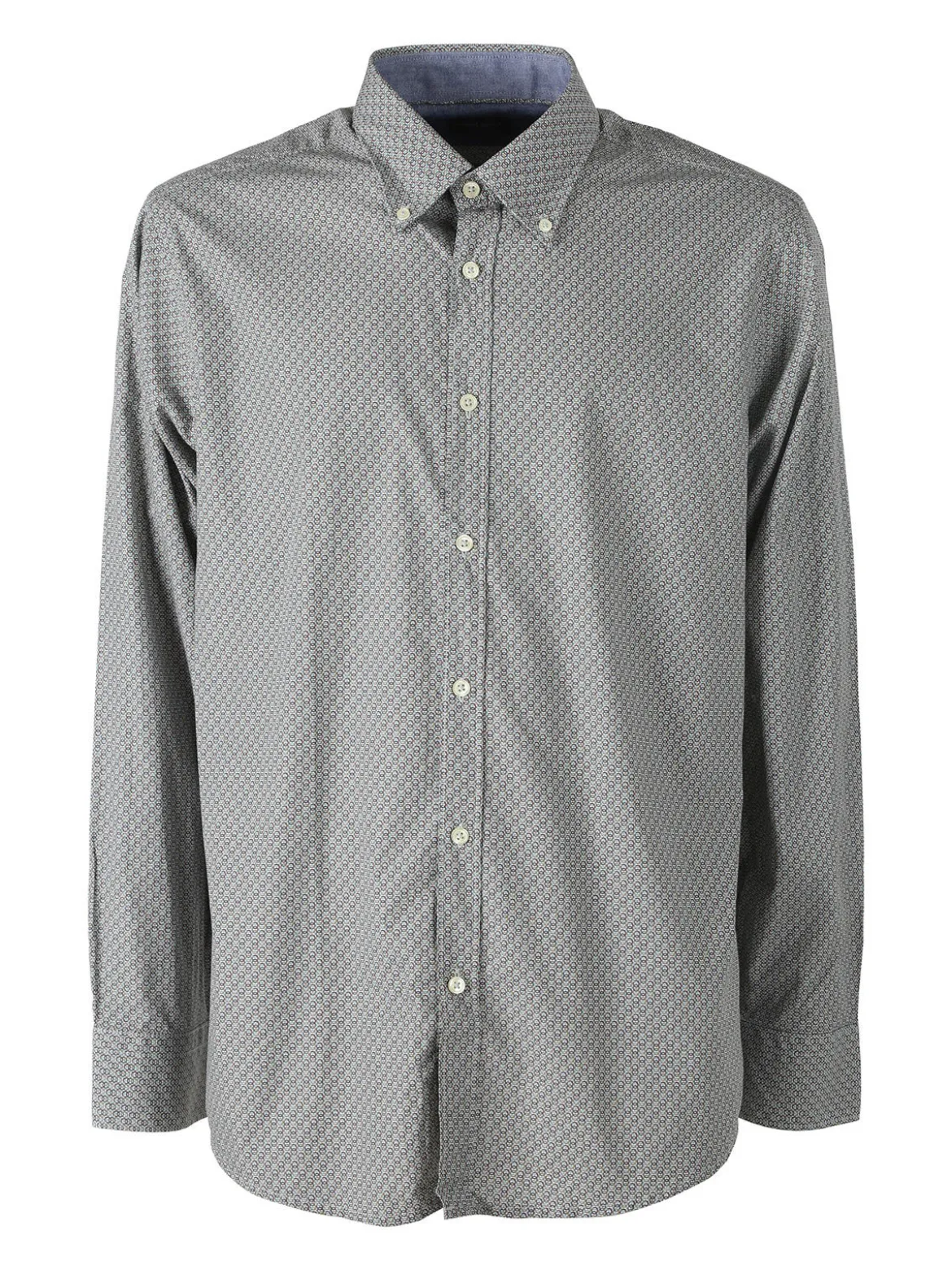 Ascot Sport Camicia da uomo in cotone a maniche lunghe con stampe - grigio