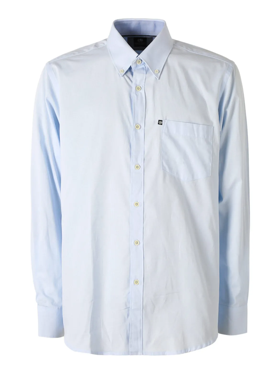 Ascot Sport Camicia da uomo in cotone a maniche lunghe con taschino - azzurro