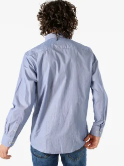 Ascot Sport Camicia da uomo rigata in cotone a maniche lunghe - blu