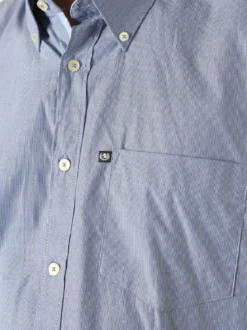 Ascot Sport Camicia da uomo rigata in cotone a maniche lunghe - blu