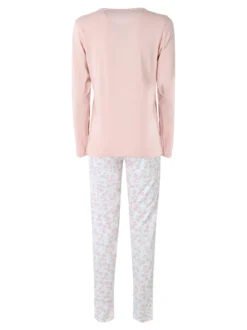 A Sette Pigiama lungo da donna in cotone con pantaloni fiorati - rosa