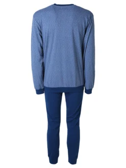 A Sette Pigiama lungo da uomo in cotone interlock con stampa a cerchi - jeans