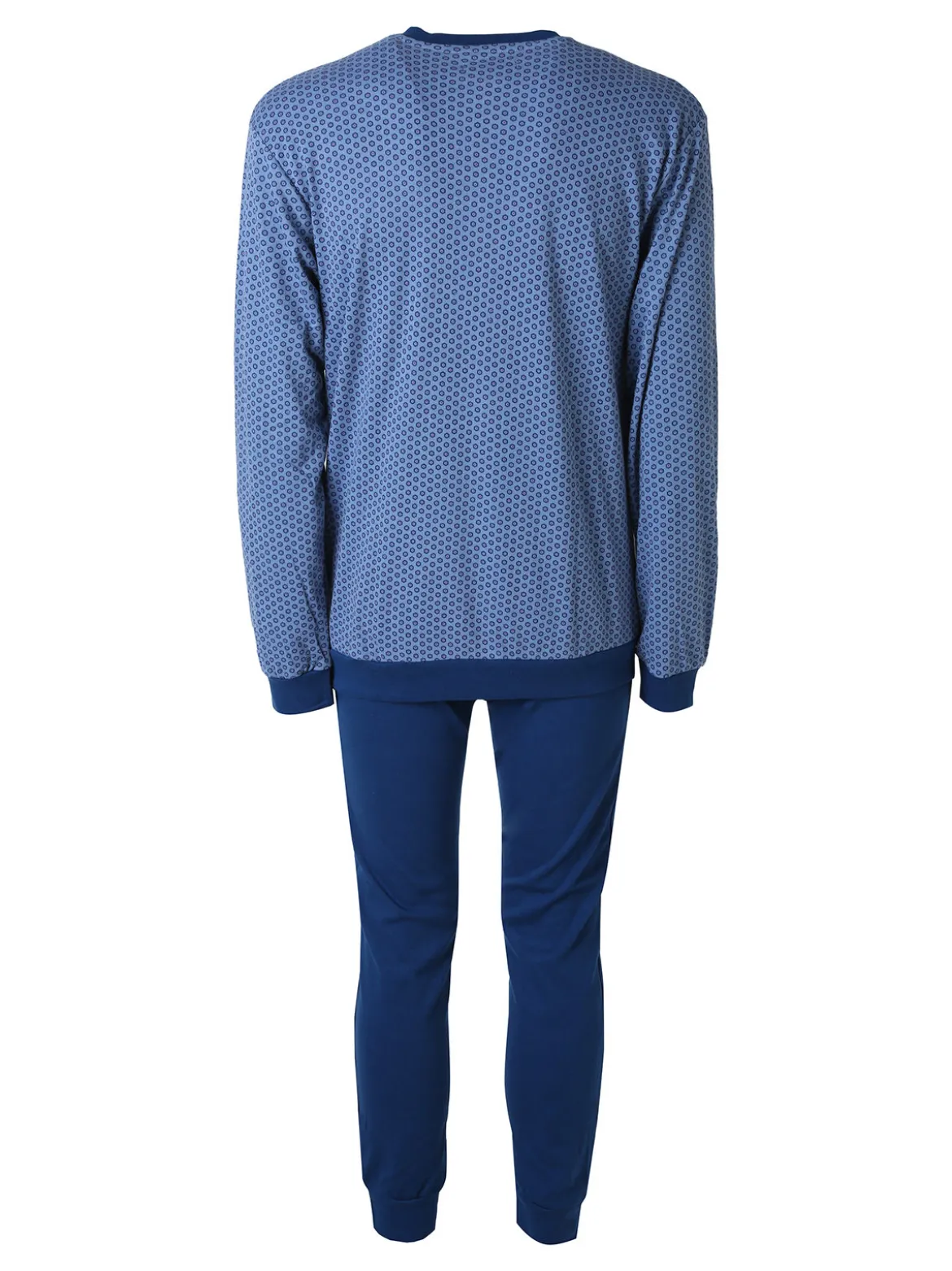 A Sette Pigiama lungo da uomo in cotone interlock con stampa a cerchi - jeans