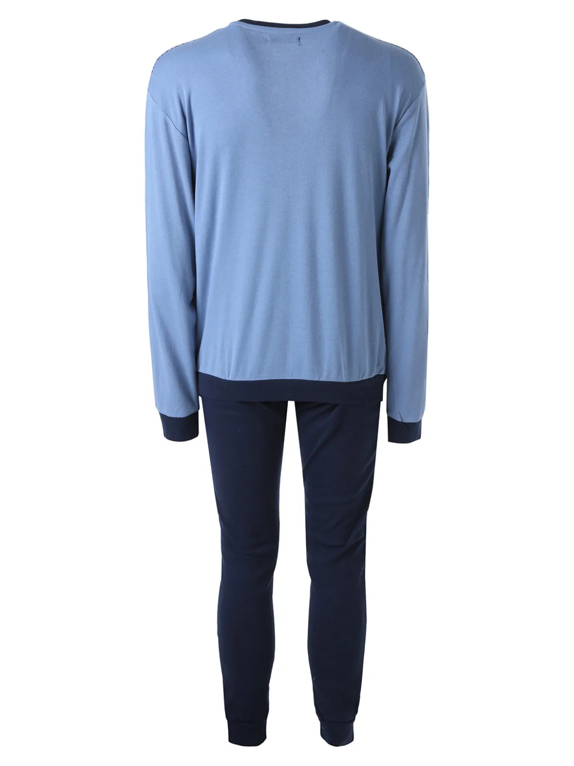 A Sette Pigiama lungo da uomo in cotone interlock - jeans