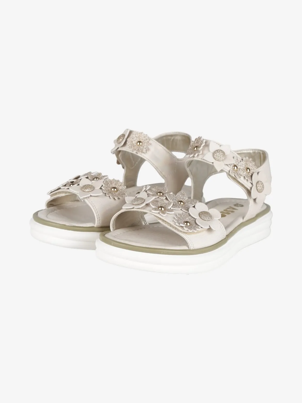 Asso Sandali da bambina con fiori e glitter