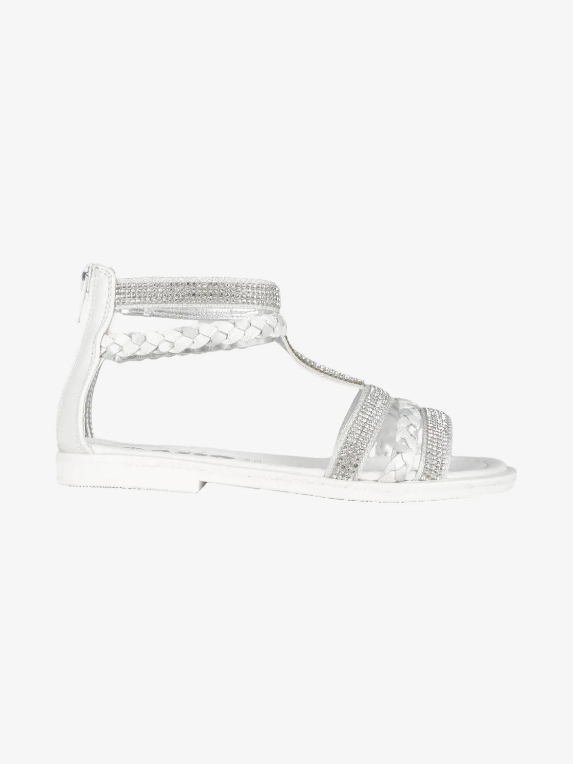 Asso Sandali intrecciati da ragazza con strass