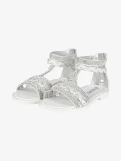 Asso Sandali intrecciati da ragazza con strass