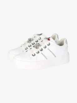 Asso Sneakers gioiello da ragazza con lacci e zip - bianco