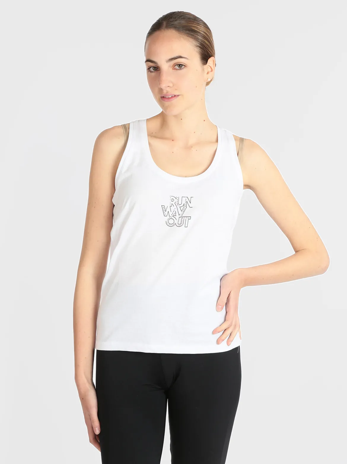 Athl Dpt Canotta sportiva donna con strass