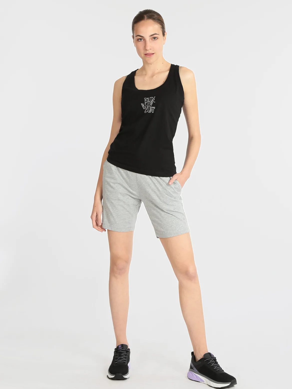 Athl Dpt Canotta sportiva donna con strass