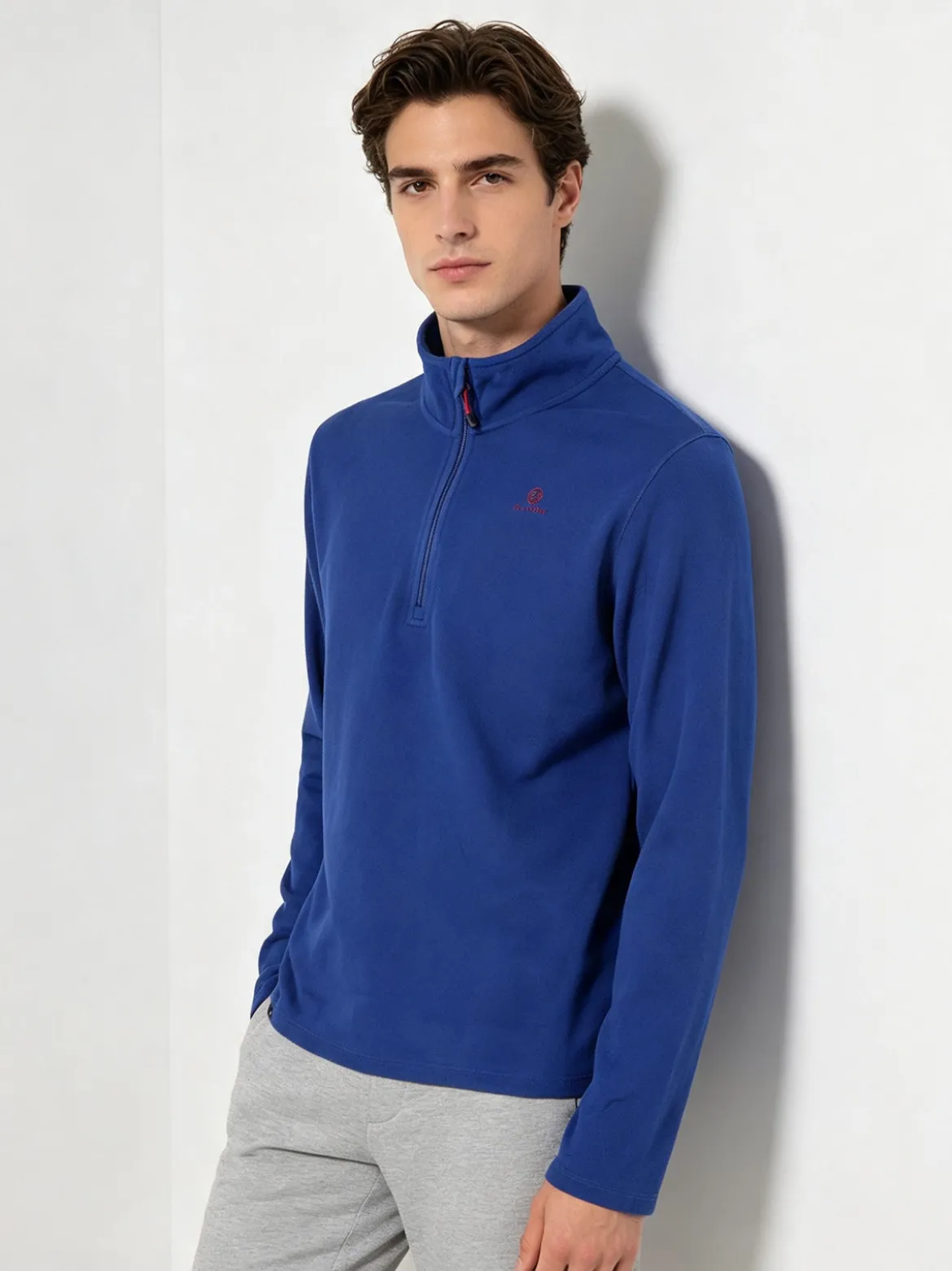 Athl Dpt Felpa da uomo mezza zip in micropile