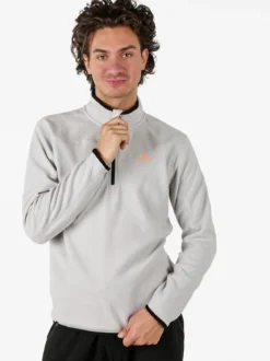 Athl Dpt Felpa da uomo mezza zip in micropile con bordi a contrasto - grigio