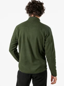 Athl Dpt Felpa da uomo mezza zip in micropile con bordi a contrasto - blu scuro