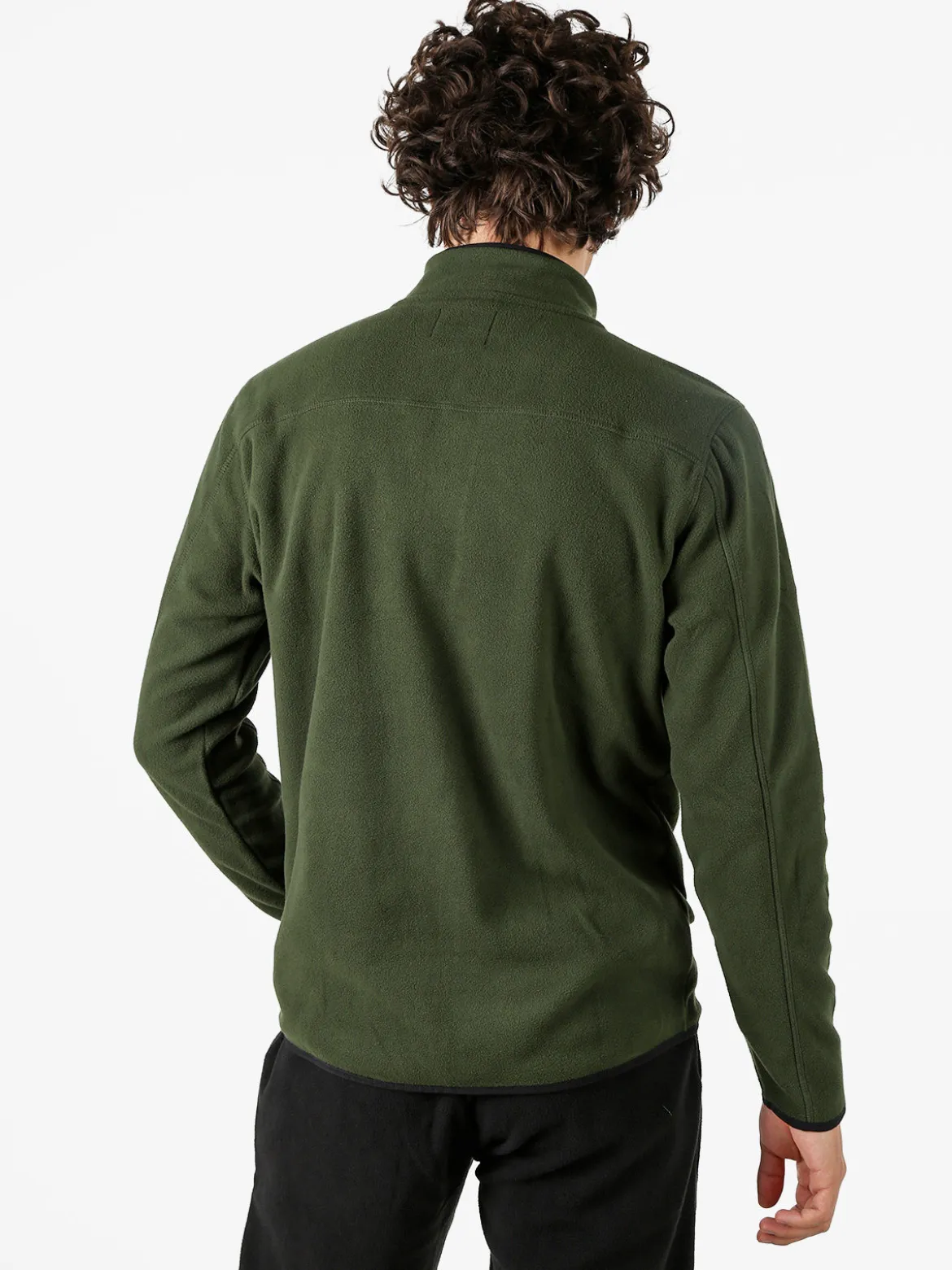 Athl Dpt Felpa da uomo mezza zip in micropile con bordi a contrasto - blu scuro