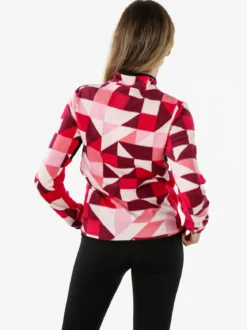 Athl Dpt Felpa donna colorata in micropile con zip intera - fragola