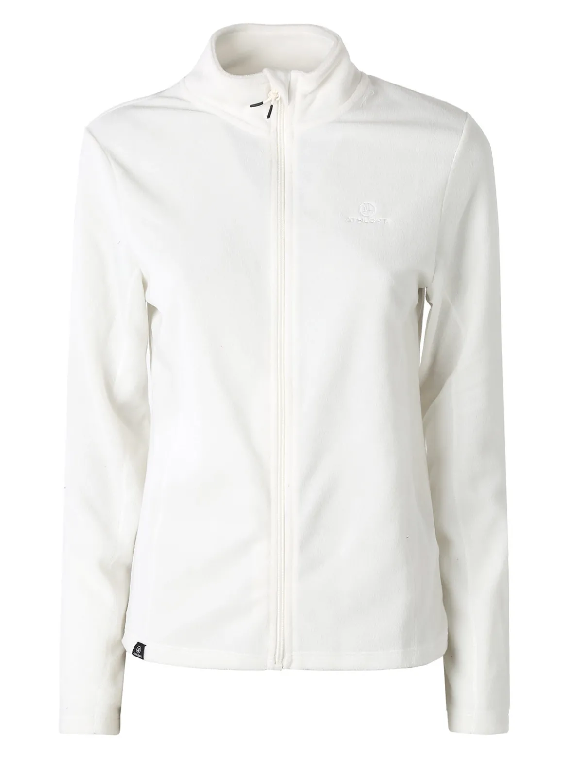 Athl Dpt Felpa donna full zip in micropile - bianco