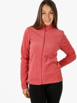 Athl Dpt Felpa donna full zip in micropile - corallo