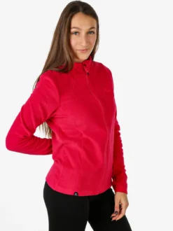 Athl Dpt Felpa donna full zip in micropile - fragola