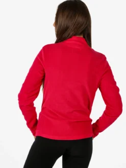 Athl Dpt Felpa donna full zip in micropile - fragola