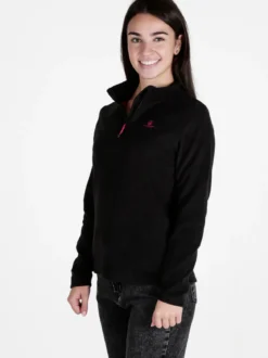 Athl Dpt Felpa donna in micropile mezza zip