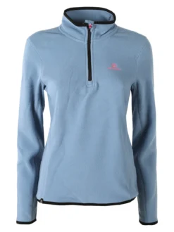 Athl Dpt Felpa donna mezza zip in micropile - azzurro