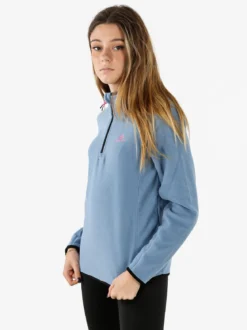Athl Dpt Felpa donna mezza zip in micropile - azzurro