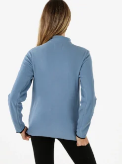 Athl Dpt Felpa donna mezza zip in micropile - azzurro