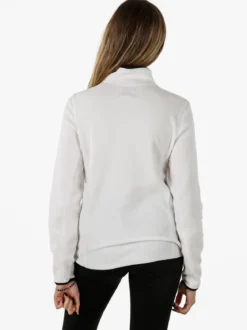 Athl Dpt Felpa donna mezza zip in micropile - bianco