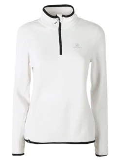 Athl Dpt Felpa donna mezza zip in micropile - bianco