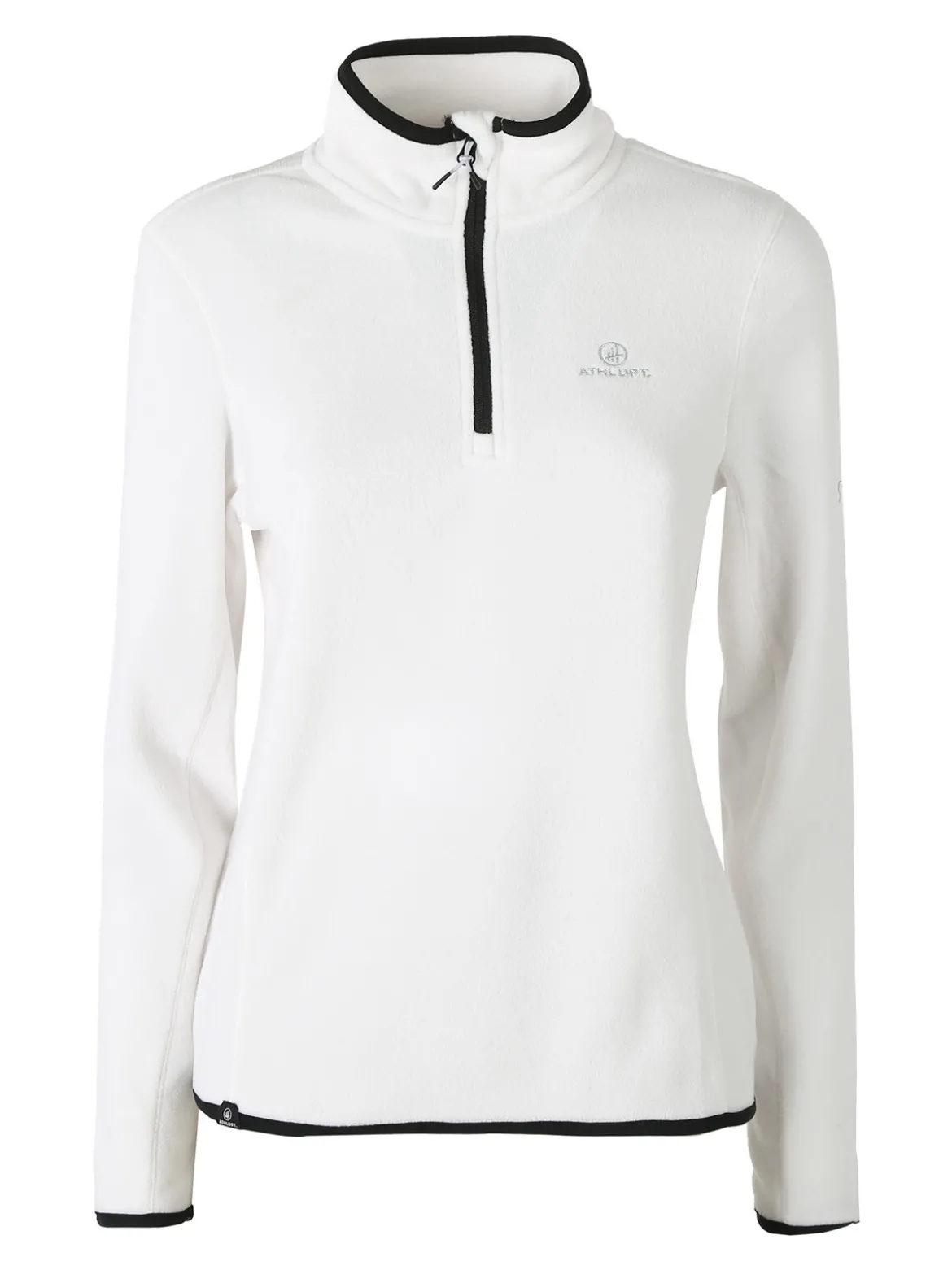 Athl Dpt Felpa donna mezza zip in micropile - bianco